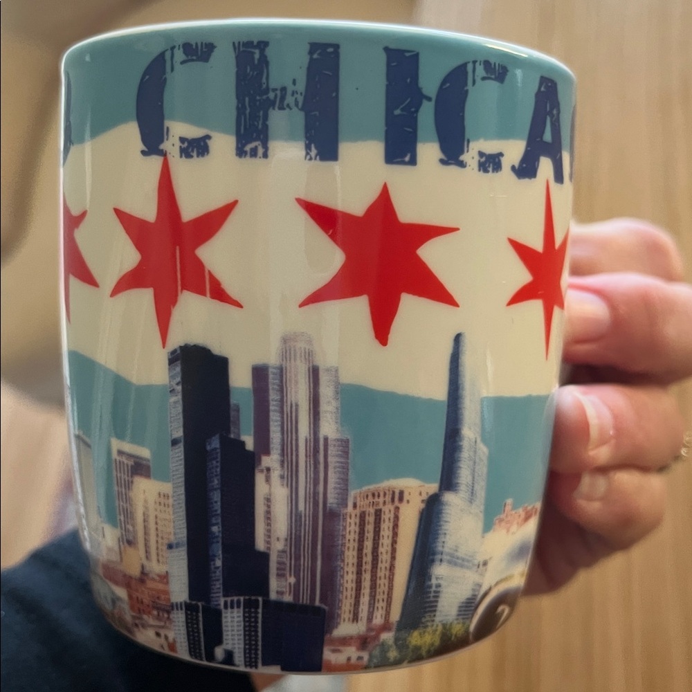 Chicago Skyline Mug with Red Stars